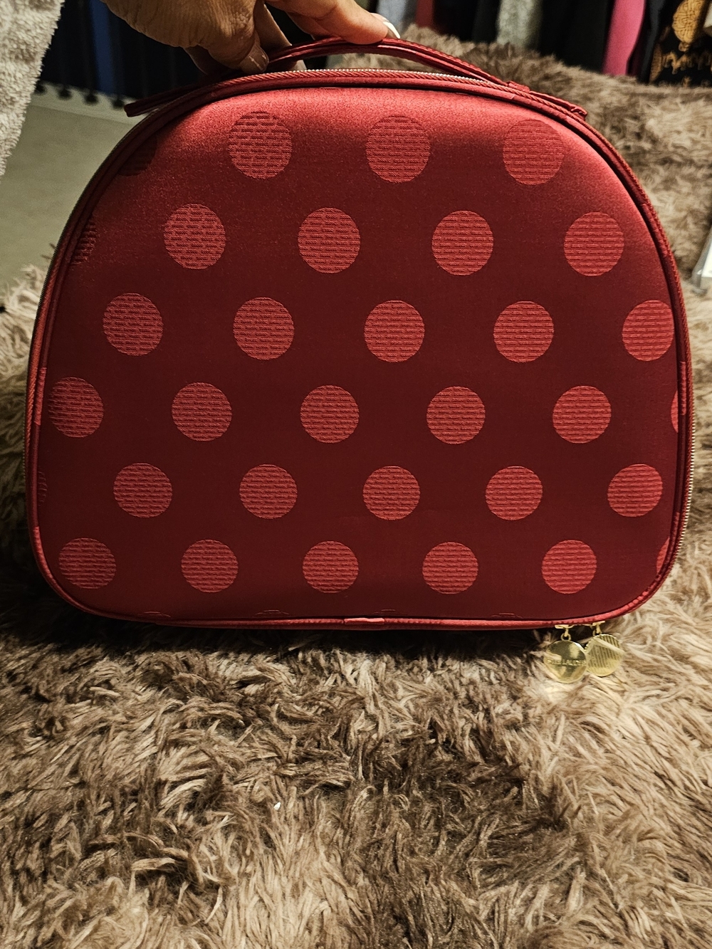 Estee Lauder Red Polka Dot Cosmetic Case